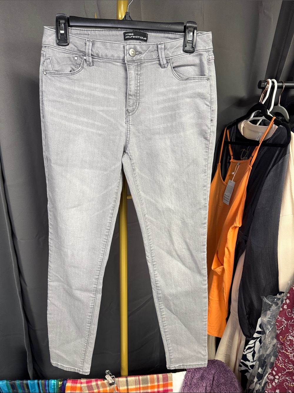Miss Poured in Blue Light Gray Skinny Jeans